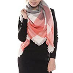 Oversized Large Plaid Checked Tartan Blanket Scarf Wrap Shawl